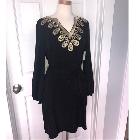 Mud Pie Dresses & Skirts - NWT Corinne Embellished Black Crepe Dress